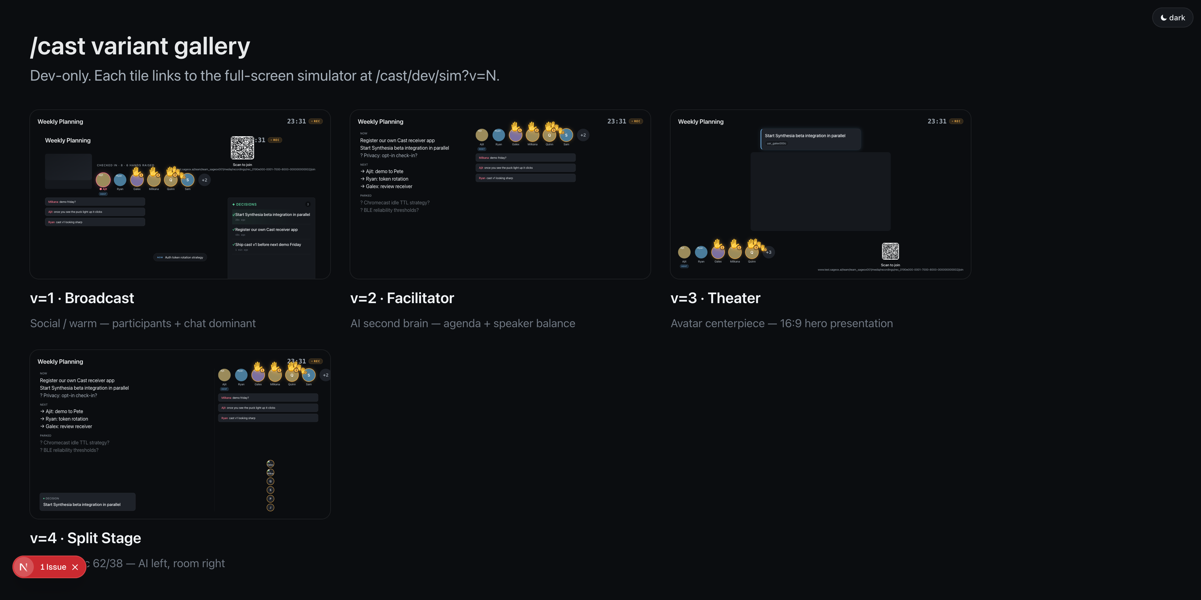 Cast · Welcome screenshot