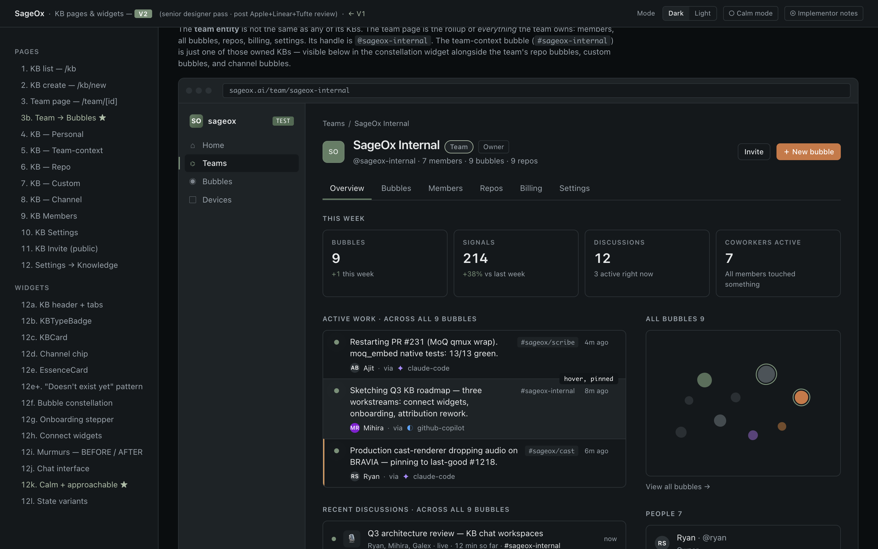 Team · Hub screenshot